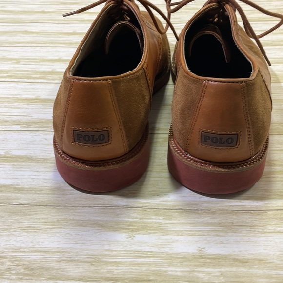 Polo by Ralph Lauren mens 11.5 brown suede leather lace up derby shoes EUC - Picture 7 of 8